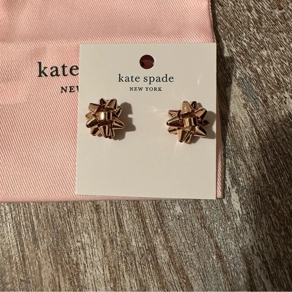 Kate Spade Bourgeois Bow Studs, Rose Gold